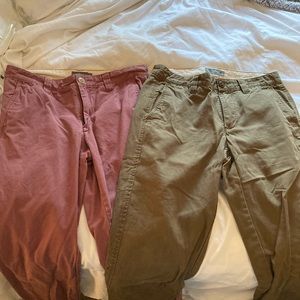 L.L bean slim straight mens chino pants. 32w34l x2